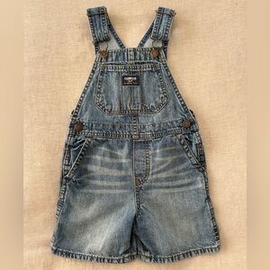 3T . Unisex . Vintage OshKosh B'gosh Classic Blue Kids Overall Shorts